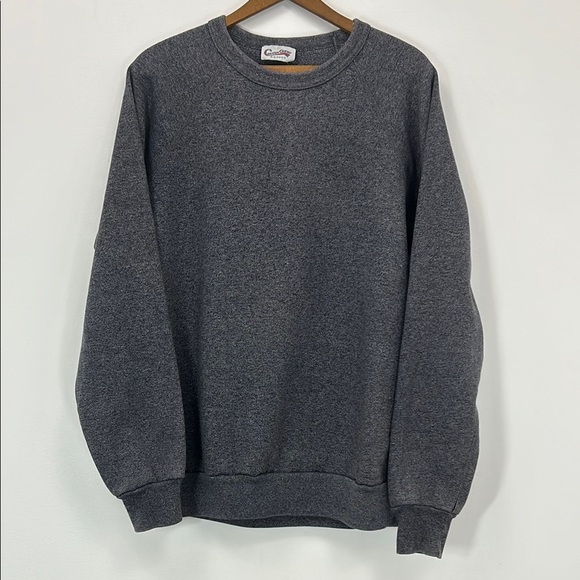 Vintage Cotton Ginny Charcoal Crew Neck Sweater Yoga Lounge Walk Exercise Cozy - Picture 1 of 10